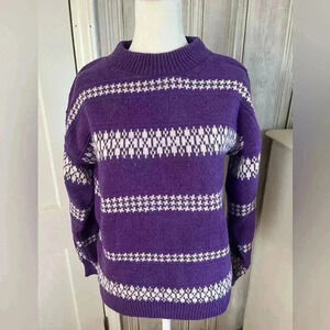 Vintage colorful fair aisle sweater alpine ski boho granny cottage core 90s